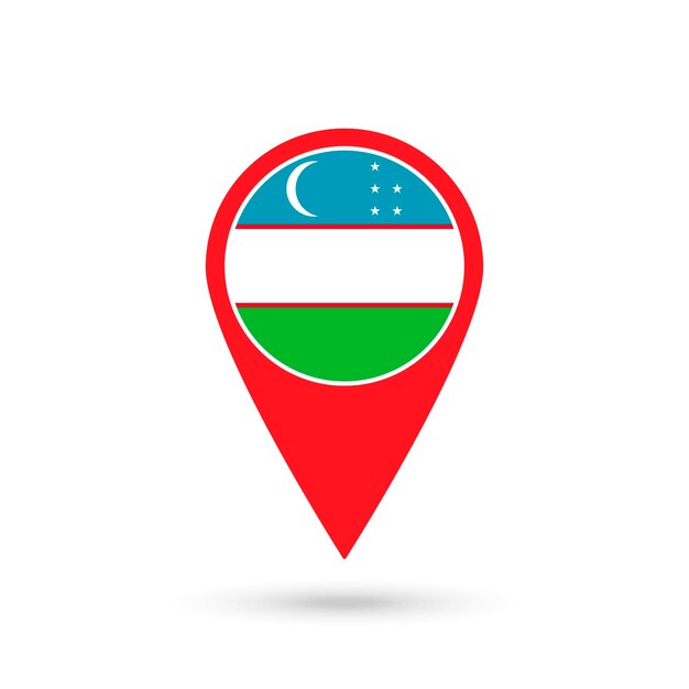 Kaartaanwijzer met contry Oezbekistan Oezbekistan vlag Vector illustratie