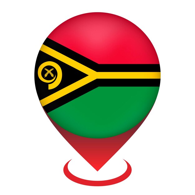 Kaartaanwijzer met contry Vanuatu Vanuatu-vlag Vectorillustratie