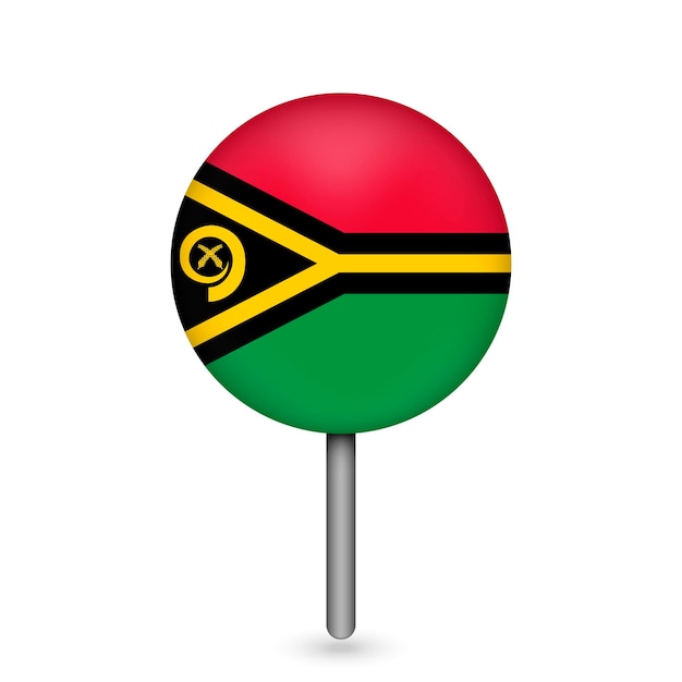 Kaartaanwijzer met contry Vanuatu Vanuatu-vlag Vectorillustratie