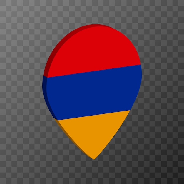 Vector kaartaanwijzer met de vlag van armenië vector illustratie