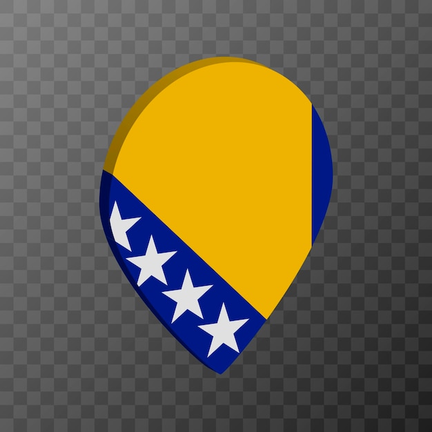 Kaartaanwijzer met de vlag van Bosnië en Herzegovina Vector illustratie