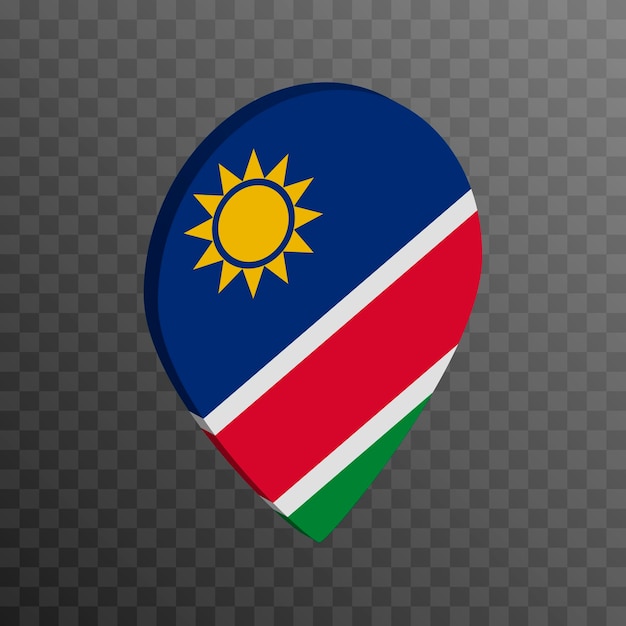 Kaartaanwijzer met de vlag van Namibië Vector illustratie