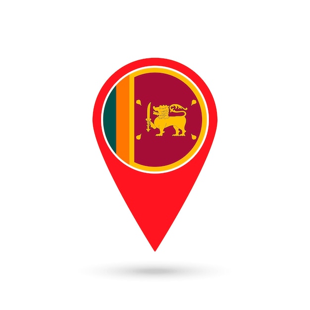 Kaartaanwijzer met de vlag van Sri Lanka Sri Lanka Vectorillustratie