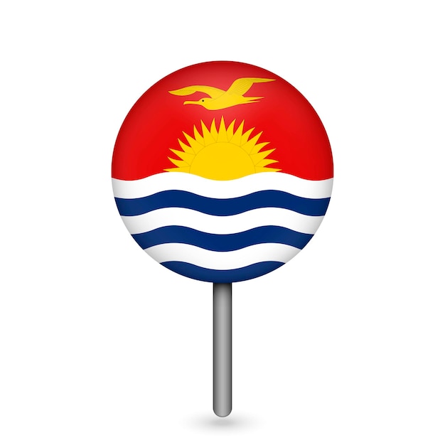 Kaartaanwijzer met land Kiribati Kiribati-vlag Vectorillustratie