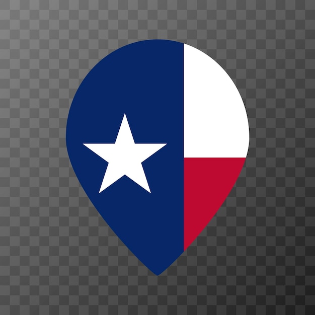 Kaartaanwijzer met vlag Texas staat Vector illustratie