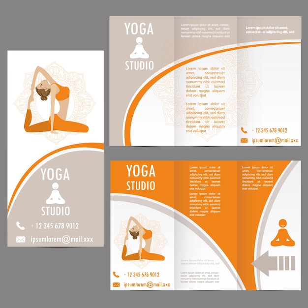 kaarten voor vrouw yoga studio banner of brochure sjabloon vectorillustratie