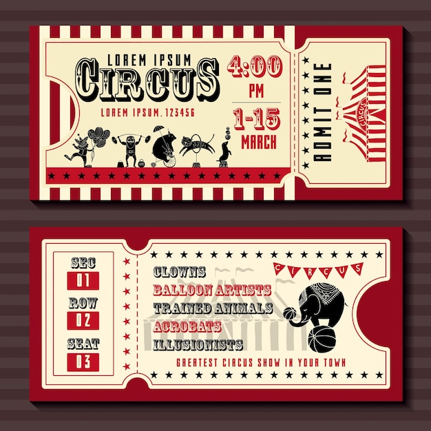 Vector kaartje voor het circus