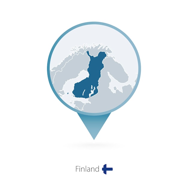 Kaartspeld met gedetailleerde kaart van Finland en aangrenzende landen