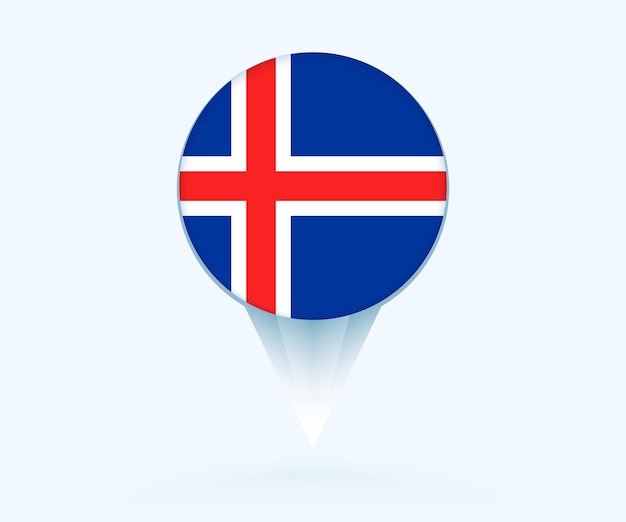 Kaartwijzer met vlag van IJsland