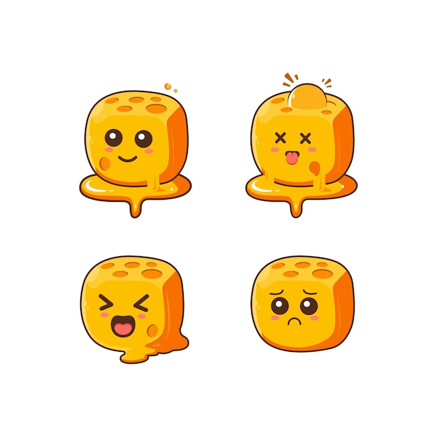 Vector kaas cartoon emoji vectorillustratie