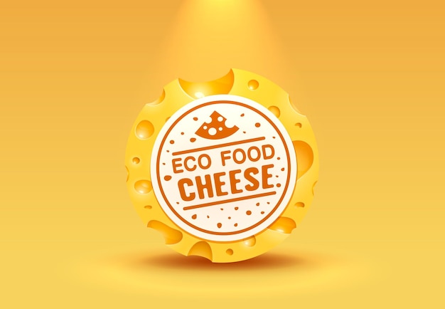 Kaas label eco food poster, banner menu product. vector illustratie