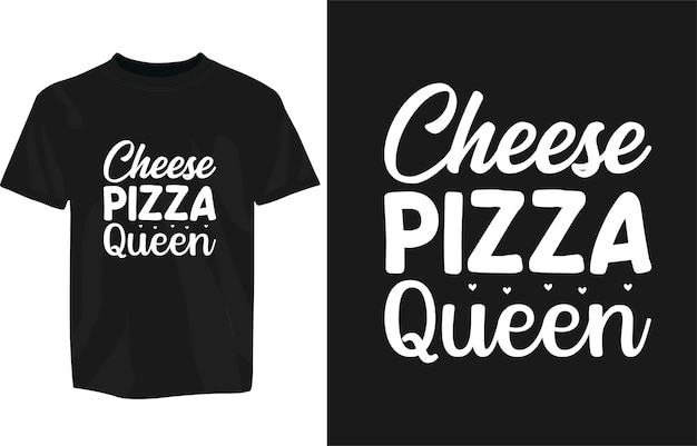 Kaas pizza koningin typografie pizza citeert ontwerp met afbeeldingen