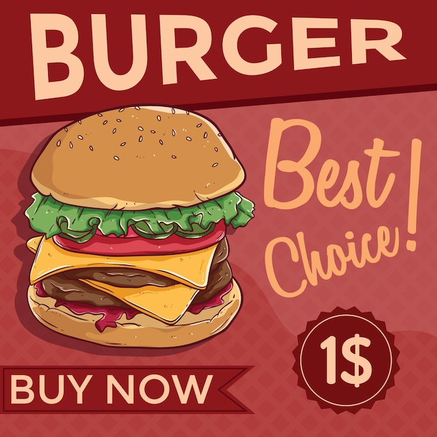 Kaasburger of fastfood-banner