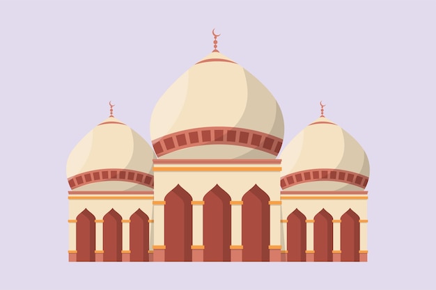 Kabaah alharam en moskee concept Kleurige platte vector illustratie geïsoleerd