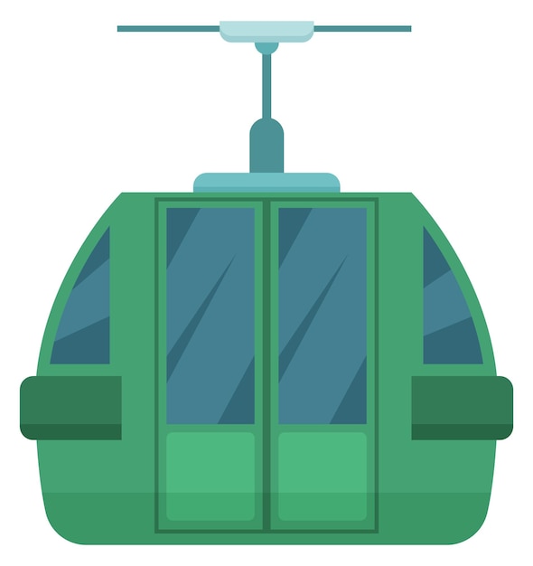 Kabelbaan cabine cartoon icoon groen spoorwegvervoer