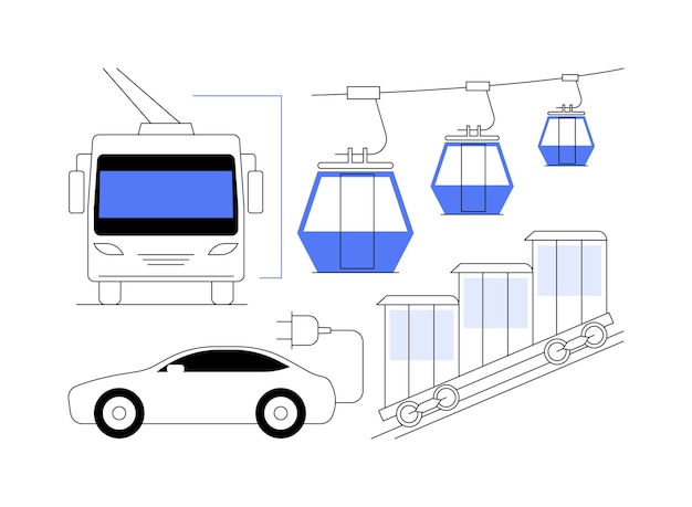 Vector kabeltransport abstract begrip vectorillustratie