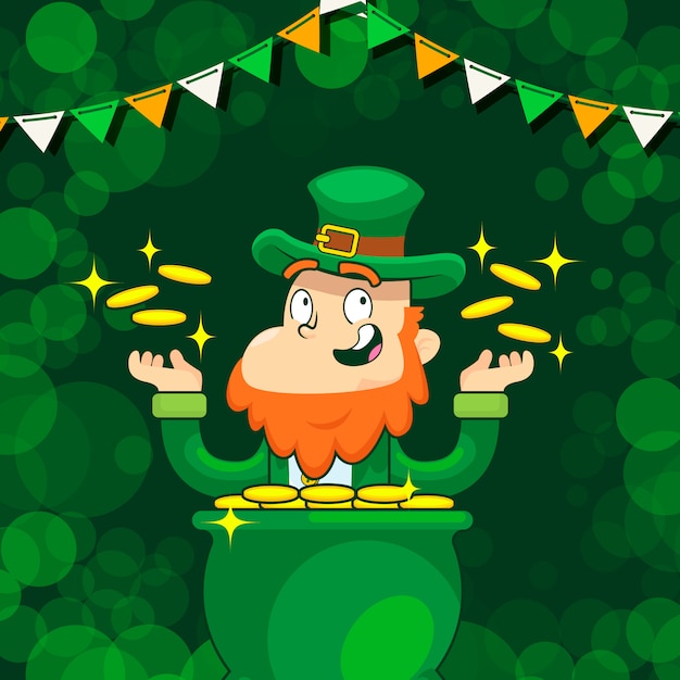 Kabouter in de ketel van gouden munten, Saint Patrick Day