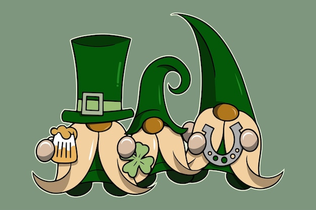 Vector kabouter st. patrick's day groene broer