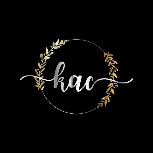 KAC initial logotype for celebration event, wedding, greeting card, invitation Vector Template