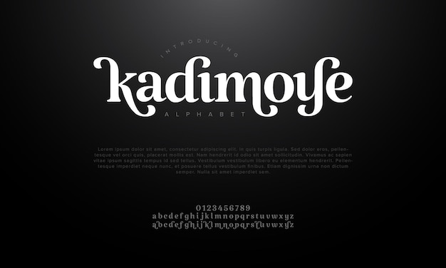 Kadimoye премиум роскошь элегантный алфавит буквы и цифры элегантная свадебная типография классика