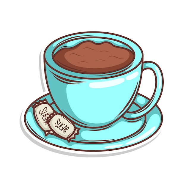 Kaffeedrank in een beker illustratie