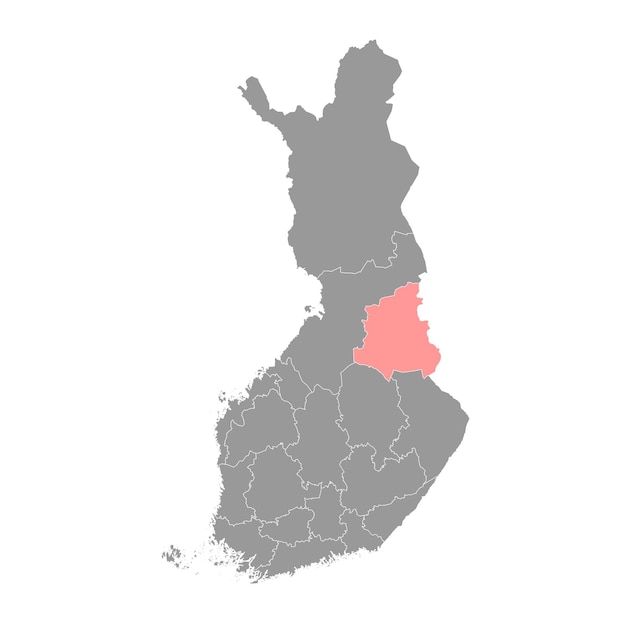 핀란드 벡터 그림의 Kainuu 지도 지역