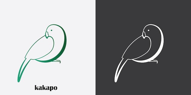 Vector kakapo bird logo design with green color