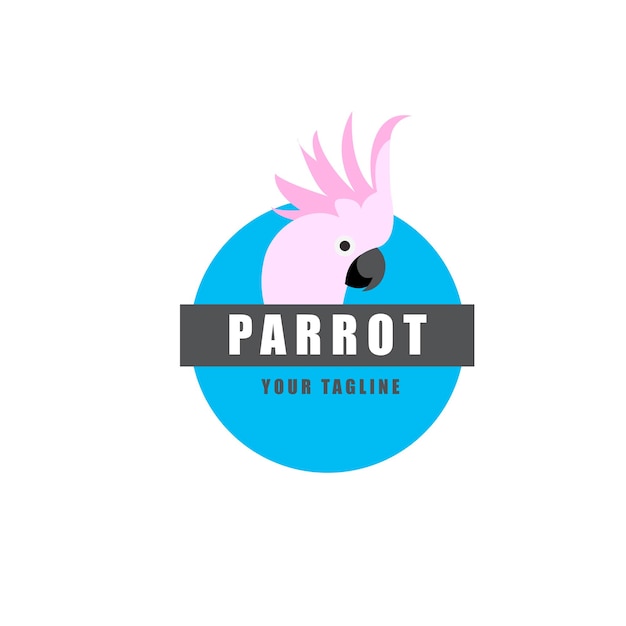 Kaketoe papegaai logo sjabloon vector