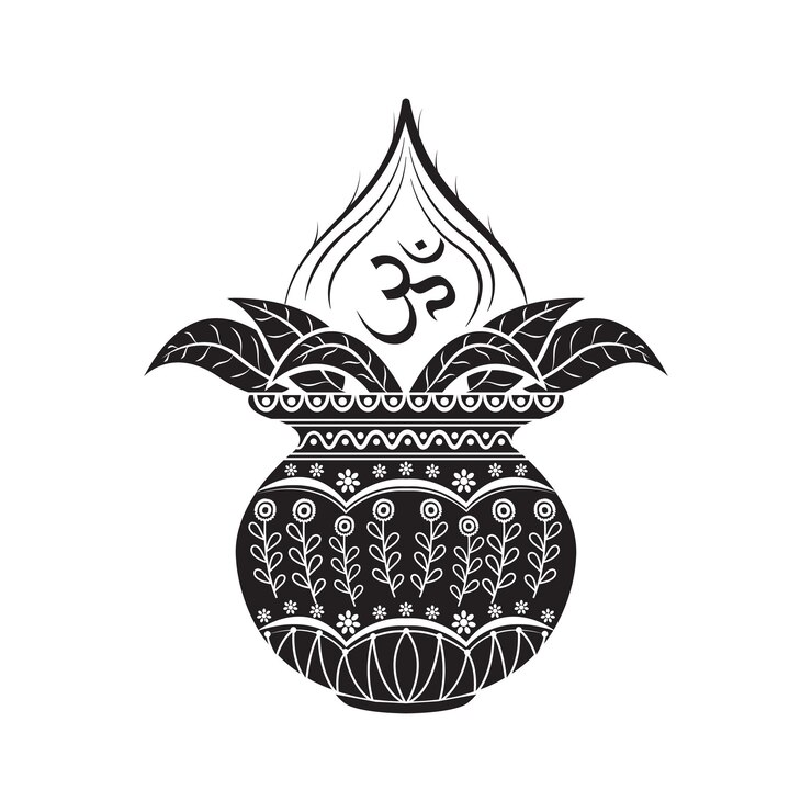 Kalash vector art afbeelding zwarte kleur