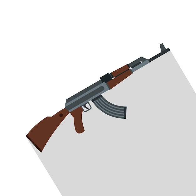 Kalashnikov gun icon Flat illustration of gun vector icon for web design