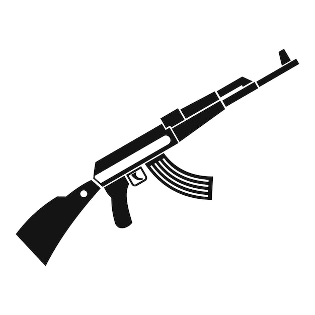 Vector kalashnikov machine icon simple illustration of kalashnikov machine vector icon for web