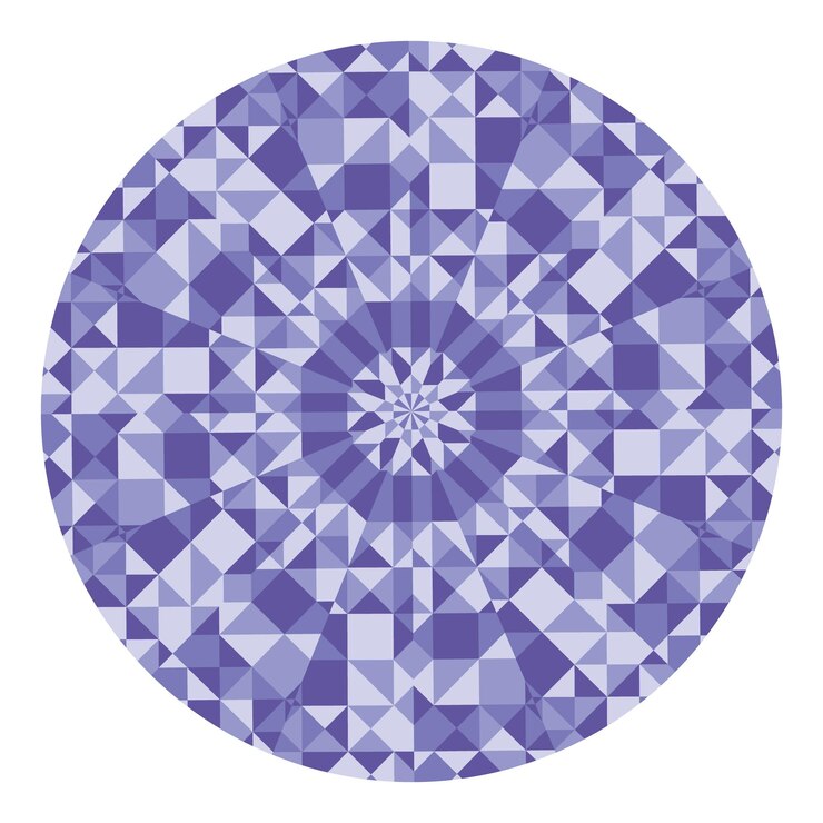 Vector kaleidoscope abstract geometric low poly pattern. 