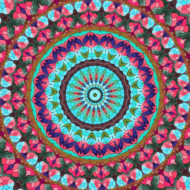 A kaleidoscope of flowers and leaves Pattern Background