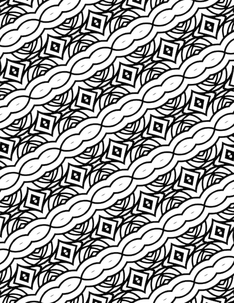 Kaleidoscope Geometric Pattern Background Repeated Illustration Black And White Lineart