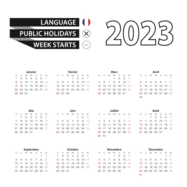 Kalender 2023 in de Franse taalweek begint zondag