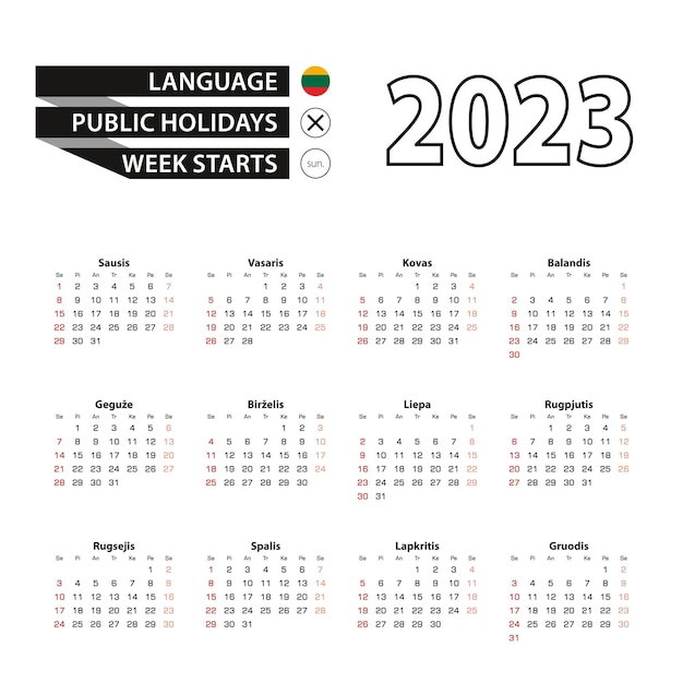 Kalender 2023 in de Litouwse taalweek begint zondag