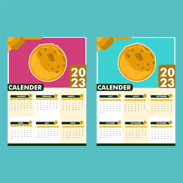 Kalender 2023 in eenvoudig design