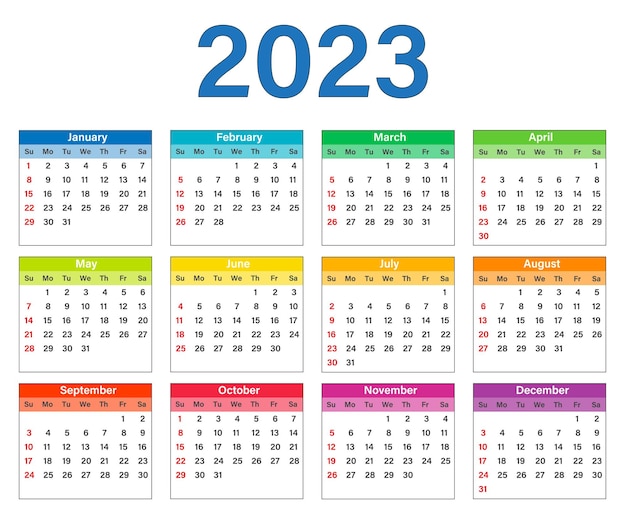 Kalender 2023 vector ontwerpsjabloon