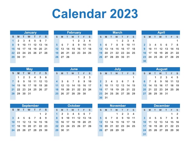 Kalender 2023 vector ontwerpsjabloon