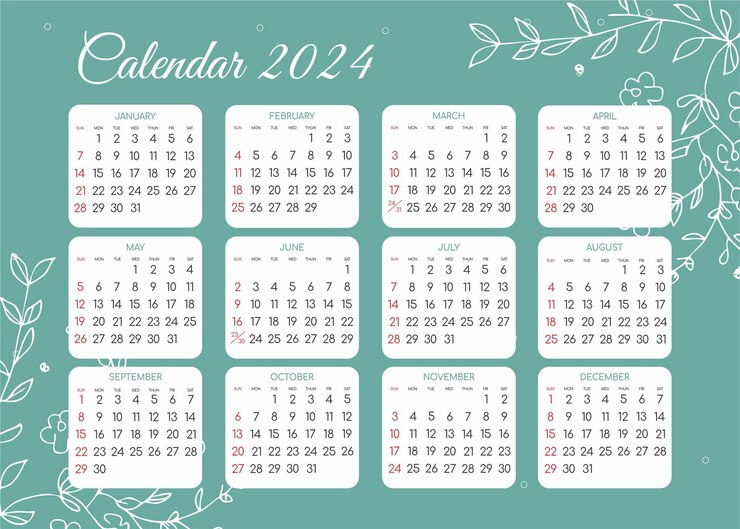 Kalender 2024 alle maanden nationale feestdagen kalender
