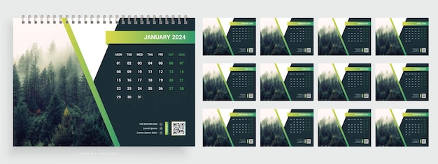 kalender 2024 bureau sjabloonontwerp