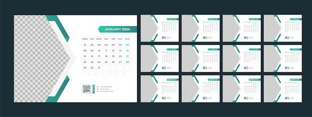 kalender 2024 bureau sjabloonontwerp