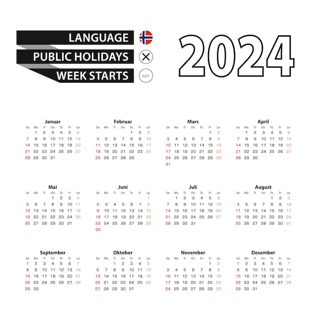 Kalender 2024 in de Noorse taalweek begint zondag