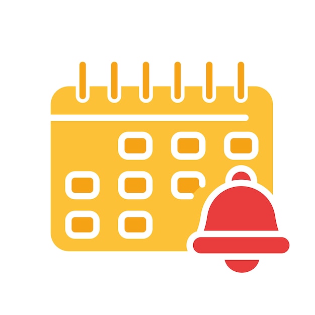 Kalender met kloklijnicon Gedenkdatum herinnering vakantie maand jaar schema Vector gekleurde icoon op een witte achtergrond voor zaken