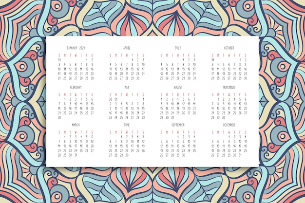 Kalender met mandala's ornament