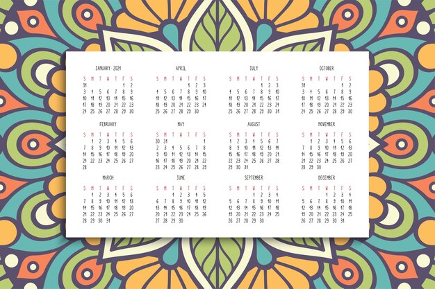 Kalender met mandala's ornament