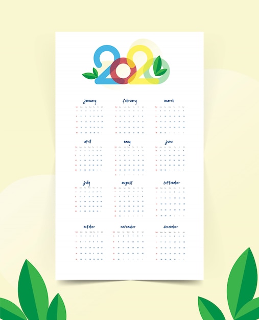 Kalender nieuwjaar 2020