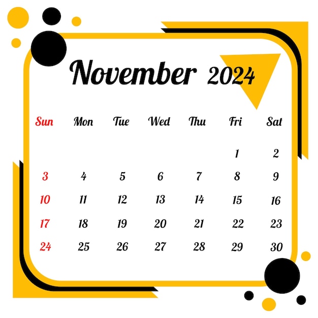 Vector kalender november 2024