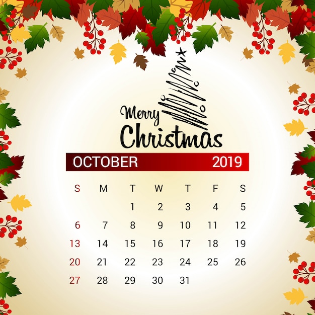 Vector kalender oktober 2019