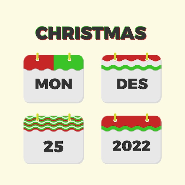 Kalender op kerstthema 2022 sjabloon met witte achtergrond